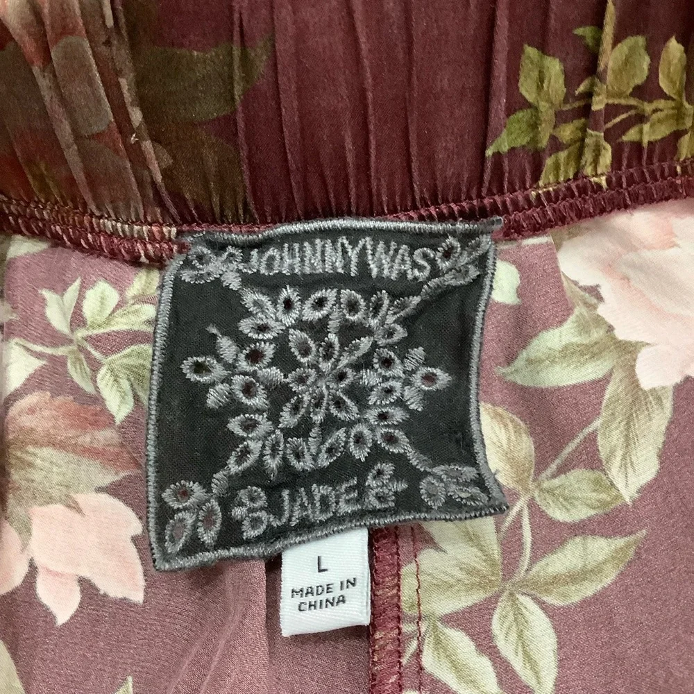 Johnny Was 100% Silk Winonna Easy Wide Leg Pants Floral - Picture 7 of 8